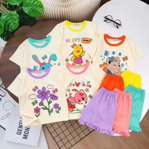 [BÉ 7-30kg] Bộ Thun Lạnh Minkymom Minly Baby Cộc Tay Bé Gái Bộ Quần Áo Cộc Tay Bé Gái Phối Bèo Quần Điệu Đà Unibaby - G485