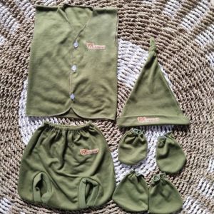 15 Pcs / 3 Set Baju Bayi Baru Lahir Seri Olive