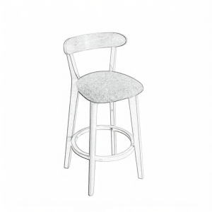 Modern Nordic Solid Wood High Stool Bar Chair