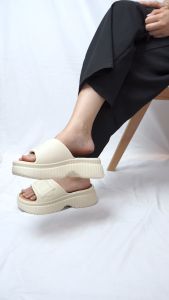 Sandal Wanita Wedges Tinggi 5 CM Slip On Casual Look Empuk Anti Slip Sole EVA Rubber Jelly 8008+1