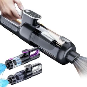 High Power Wireless Handheld Mini Car Vacuum Cleaner Large Suction Brushless Motor One Button Dust Dump LED Light For Car Home