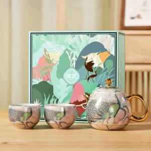 Elegant Enamel Ceramic Tea Pot And Cup Set for Home Use Lady Special High End Tea Making Kit Traditional Chinese Style Handmade