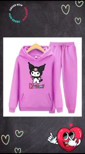 TOKOFLAMBOYANSUKSES - BAJU ANAK SET HODIE MOTIF KUROMI UNTUK 3-13 thn