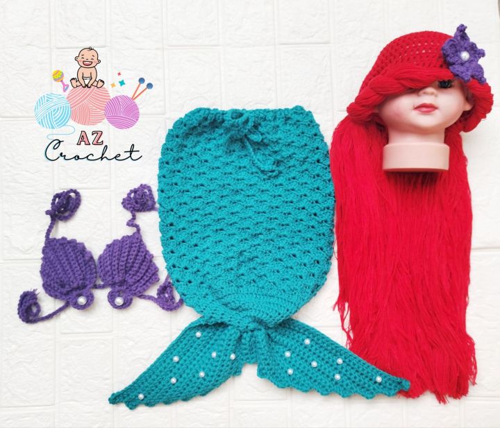 crochet little mermaid costume Mermaid Costume For Baby Swimwear