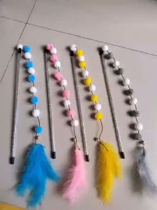 Tongkat Tikus Mainan Kucing Bulu Warna Stick Interaktif Cat Toys Mainan Hewan