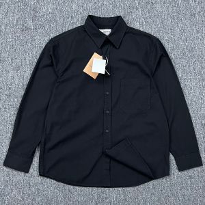 Export Mens Clothing Fall and Winter American Retro Pure Color Dark Grain Long Sleeve Underwear Blouse Fashion Brand Workwear Cotton Shirt Coat