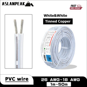 UL2468 26-18AWG 1-50m White 2 Pin cable PVC Light extension wire Electric extension wire audio speaker cable Electronic wire
