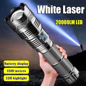 High Power Led flashlight 200000 lumens flash lights rechargeable heavy duty torchlight super bright flashlight 2023 torch light powerful rechargeable 4 Battery Tactical Flashlight Police flashlights military waterproof emergency light laser lamp 手电筒