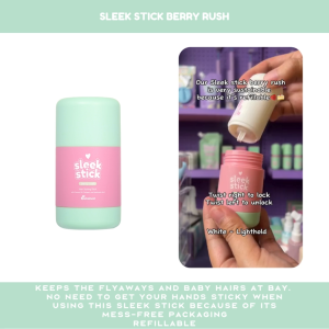 Estained Sleek Stick Berry Rush: 30g Refillable Hair Styling Stick