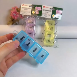 (4 NGĂN HAFACO) Hộp chia thuốc 4 ngăn. hộp đựng thuốc sáng trưa chiều tối