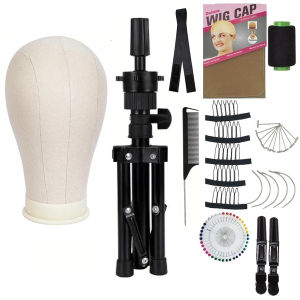 22 นิ้วผ้าใบวิกผม HEAD Standวิกผมขาตั้งขาตั้งกล้องหัวMannequin HEAD สําหรับวิกผม manikin ผ้าใบบล็อกชุดทําจอแสดงผล