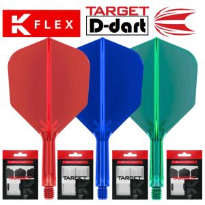 TARGET K FLEX DARTS FLIGHT- RED/BLUE/GREEN No 6 SHAPE K-Flex Integrated Dart Flights and Shafts 3Pcs/Pack