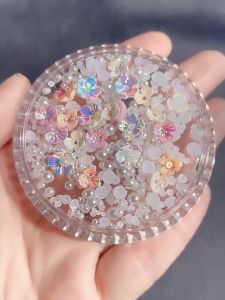 Nail jewelry shell five petal flower rhinestone pearl star moon rivet warm elf aurora special-shaped美甲饰品贝壳五瓣花水钻珍珠星月铆钉