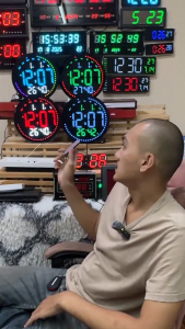 นาฬิกาดิจิตอล LED รุ่น WX-2828 ทรงกลม บลูทูธได้ปรับตรงเวลาโลกได้ นาฬิกาแขวนติดผนัง