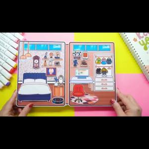 Đồ chơi ngôi nhà búp bê giấy Toca Boca DIY sáng tạo cho bé gái