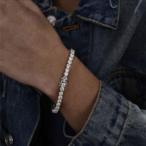 Shiny Full Drill Hip Hop Tennis Bracelet