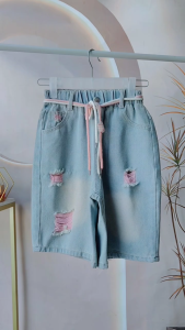 New Arrival Ripped Denim Short for Kids Girls Korean Style Bermuda Light Denim Maong Jorts for Girls age 2-12 years old