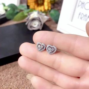 Huitan Cao Cấp Hình Trái Tim Full Cubic Zirconia Bông Tai Nữ Sáng Bóng Thời Trang Cưới Đính Hôn Phụ Kiện Trang Sức