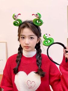 Super Cute and Funny Face Washing Headband Little Snake Zodiac Headdress for The Year of The Snake