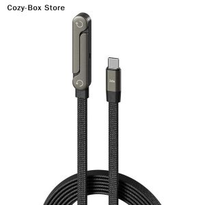Foldable 240W Fast Charging Data Cable 2-IN-1 Type-C Cable Mobile Phone Holder Multifunction Game Phone Bracket Dual PD Cable