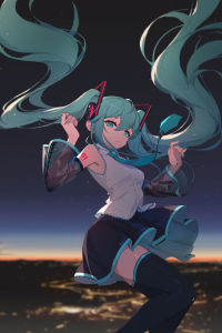 Kayou | DIY Teal Twin Tails Hatsune Miku Portrait Diamond Anime Music Character Mosaic Handmade Art Creative Gift Home Decoration