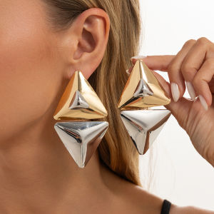 Ingemark | Ingemark Vintage Creative Oil Dripping Triangle Drop Earrings Women Unique Piercing Gold Color Metal Drop Earrings New Jewelry