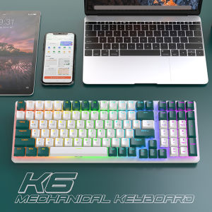[Vktech] Bluetooth-compatible Gamer Keypad Type-C K6 Wireless Keypad Multiple Light Effects Hot-Swap Keyboard for Computer Laptop