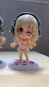 Bandai | 1/3/7pcs SUPERSONICO Action Figures Kawaiii Bikini Girls Figure Model 10CM PVC Collectibles Toys Ornaments Room Decor Gift