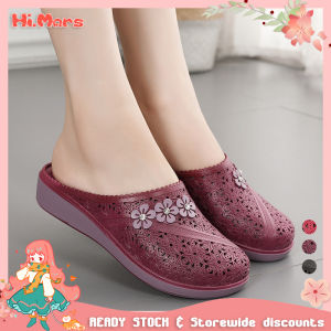 Hi.Mars Sandals Female Sandals Flower Pattern Water Proof Non-slip Soft Bottom Korean Style Slippers for Women Shoes