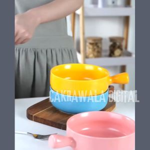 PROMO Mangkok Keramik Korea Estetik 1 PCS Style 15cm with Handle PJ535