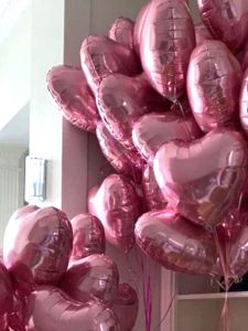 Pink Heart Shaped Aluminum Foil Balloons 520 Store Atmosphere Birthday Decoration Scene Arrangement Engagement Indoor Outdoor
