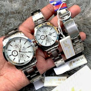[ Cod ] Jam Tangan Couple Pria Dan Wanita Tahan Air Mirete Original Strap baja Stainless Steel Anti karat Mewah Elegan Sporty Bisa Beli Satuan // Jam tangan Cowok Cewek Anti Air Free batrai Cadangan