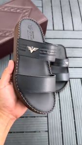 Dép nam da bò thật đẹp kiểu dáng quai ngang thời thượng sang trọng đế doctor đúc nguyên khối - D868