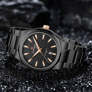 NAVIFORCE NF9274 Man Watch Original Brand Waterproof Quartz Watch Stainless Steel Strap Automatic Date Business Round Dial Mens