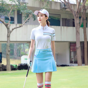 TTYGJ | Ladies Short Sleeve Collared Moisture Wicking Elastic Fitted Contrasting Color Shirt