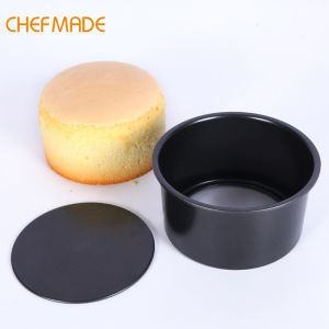 CHEFMADE Khuôn Bánh Chiffon 6 Inch 8 Inch Với Đáy Có Thể Tháo Rời Chảo Tròn Chất Liệu Thép Cacbon Anot Hóa Dùng Cho Lò Nướng Bánh Mì Bánh Gia Dụng Màu Đen WK9793/WK9794