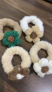 Ikat Rambut Korea Bunga Iket Rambut Lucu / Karet Rambut Bludru Bunga / Kuciran Rambut