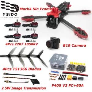 Bộ Kit Drone Đua FPV RC 225mm Khung 5 Inch Động Cơ 2207 Bộ Điều Khiển Bay FC F405 V3 4-trong-1 ESC 60A Camera B19 1850KV Không Chổi Than VTX 2.5W Dành Cho Máy Bay RC