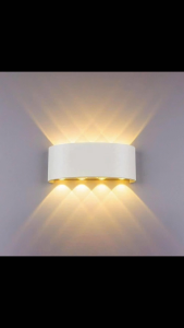 Đèn hắt tường hai đầu 6 tia 8 tia (Vỏ nhôm) chống nước gắn treo tường cầu thang ánh sáng vàng