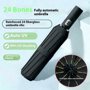 ร่มครีมกันแดดป้องกันรังสียูวีปิดอัตโนมัติ/เปิดด้วยตนเอง Payung 8ซี่โครงร่มขนาดใหญ่ร่มทนลมการเดินทาง