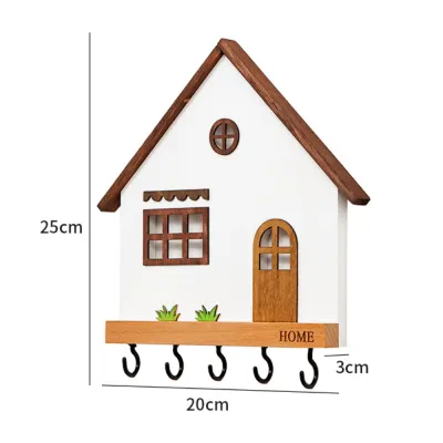 YUANSHANZHU | Solid Wood Entryway Key Storage Wall Hook No Drilling