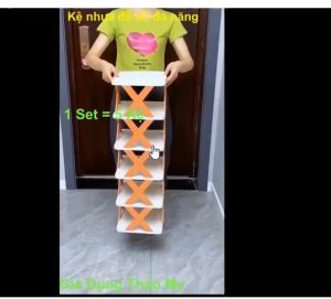 KỆ GIÀY DÉP 5 TẦNG CHỮ X ĐA NĂNG GỌN GÀNG SANG TRONG TIỆN LỢI