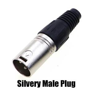 1pcs XLR 3Ppin Male Female Socket Plug Microphone Audio Cable Connector 3P Black Silver Copper Contact XLR Metal Plug Panel