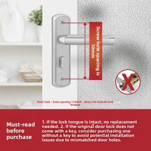 MONLEYTA | Universal Bathroom Door Lock Aluminum Alloy Single Tongue Household Keyless Toilet Handle Stainless Steel Bathroom Hardware