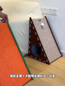 Winky Wink 3IN1 บ้านแมว สักหลาด อุโมงค์แมว ของเล่นแมว ที่ลับเล็บแมว ที่นอนแมว คอนโดแมว เบาะแมว กันรอยขีดข่วน ทนต่อการสึกหรอ  อเนกประสงค์ กรงเล็บบด + เล่น + พักผ่อน ขีดข่วนได้