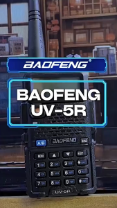 COD Baofeng BF UV-5R Walkie Talkie Long Range Dual PTT Band (VHF/UHF) 5W 128 Channel Handheld Portable Two Way Radio Outdoors LED Flashlight Speaker Mic Suitable for Factory Construction Site Audio Receiver Black