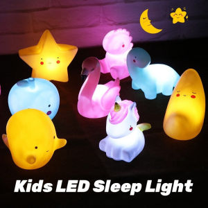 LED Night Light Sleep Switch Light Mini Creative Star Moon Cloud Shape Bedside Lamp Bedroom Decor
