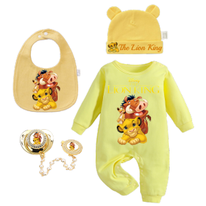 Disney | 5 Pieces/Batch of Baby Saliva Towels Cute Printed Crawling Suits Newborn Teething Rings and Chain Clips Newborn Hats and Newborn
