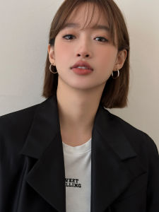 Elegant Pure Silver Needle Hoops Womens Fashion Jewelry Fresh out New Large Circle Earrings Luxury Sensation Ear Jewelry