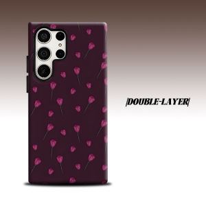 Plum Rose Buds For Samsung Galaxy S26 S25 S24 A56 A36 Dual Layer Luxury Fashion Full Lens Protective Case